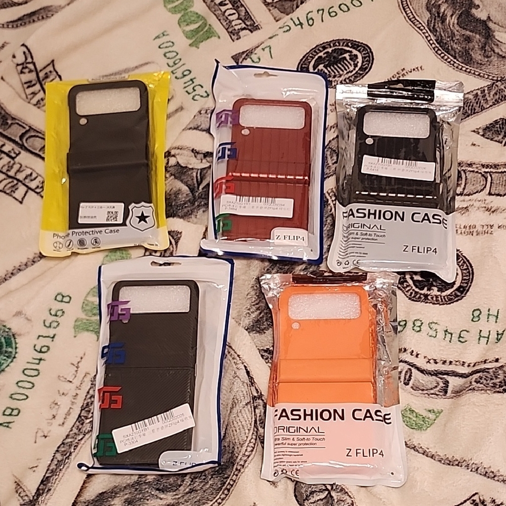 Samsung Z Flip4 Case Set Of 5 Black, Red, Orange, New And Like New